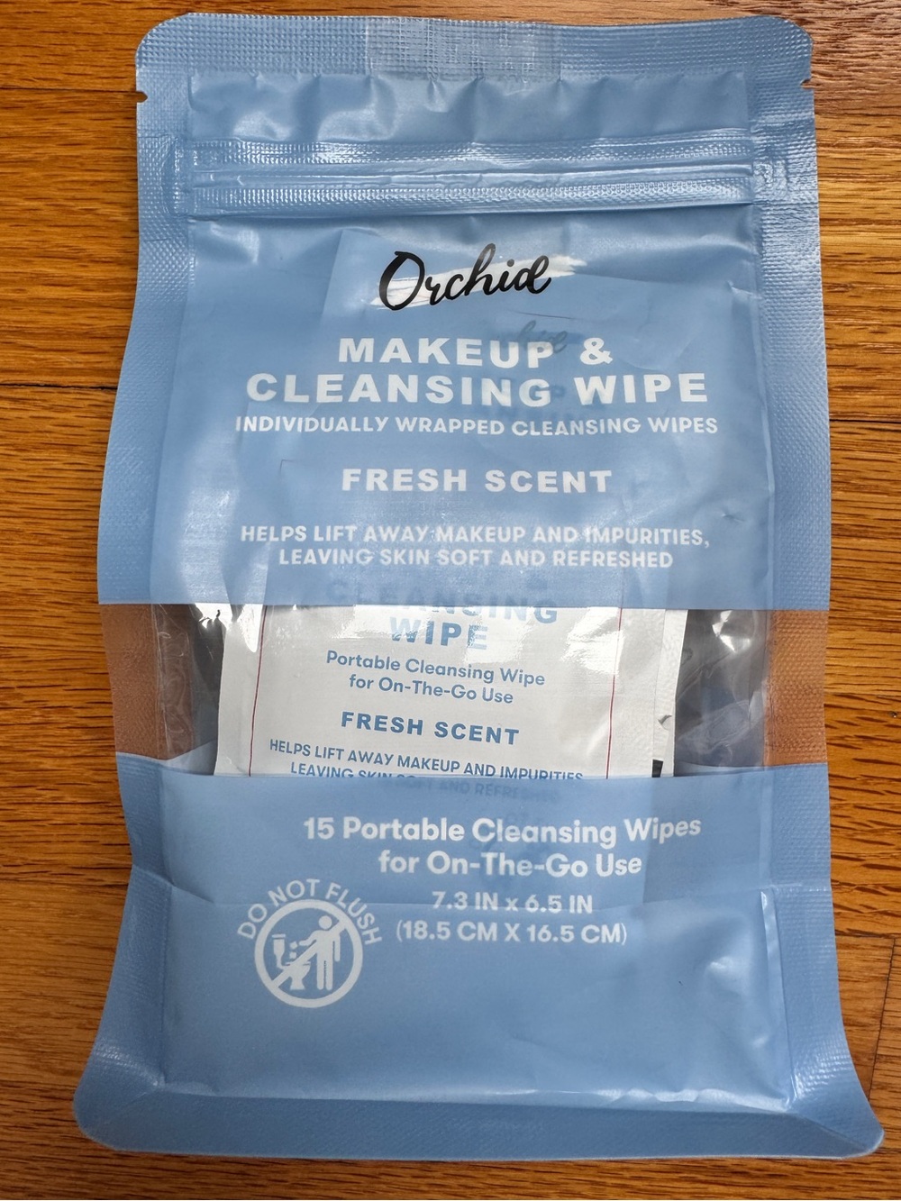 Blue Makeup & Cleansing Wipes - Fresh Scent (15 Pack)